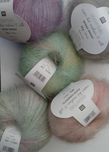 Rico Essential Superkid Mohair loves Silk . Cute Confetti,  and Spray Spray