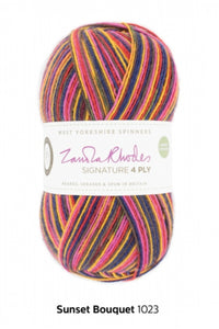 West Yorkshire Spinners Signature 4ply sock yarn. Zandra Rhodes collection